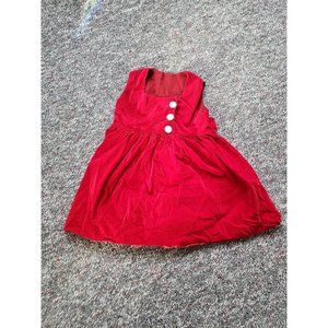 60s/70s Girls Red Velvet‎ Dress